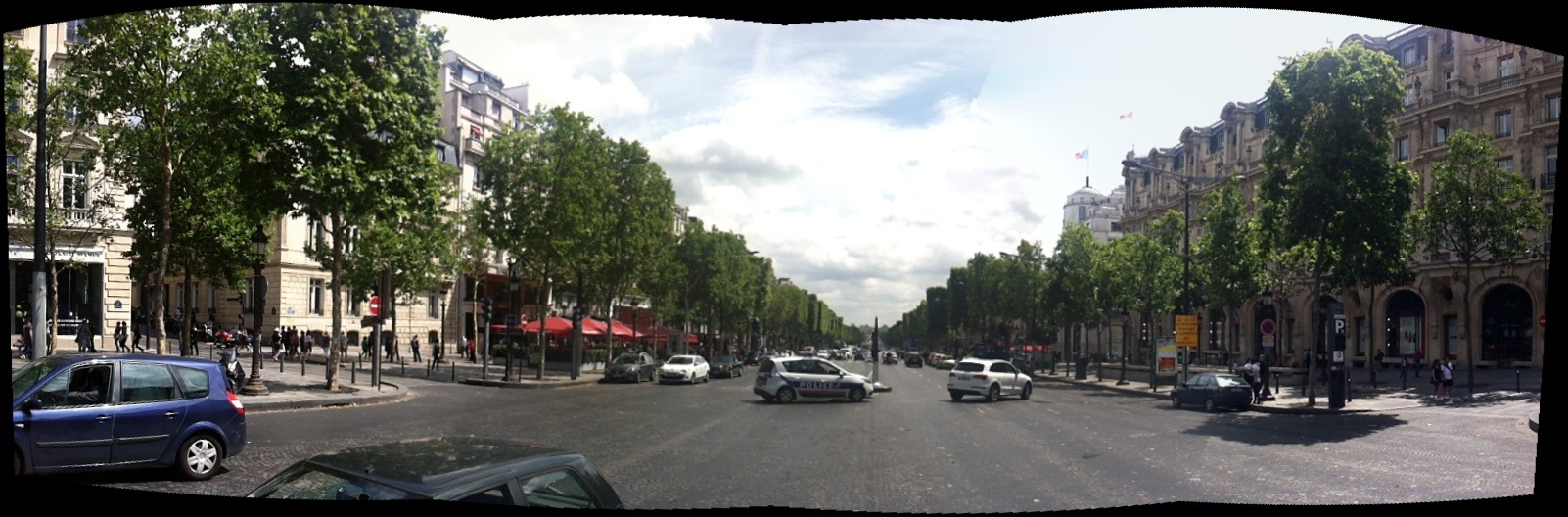 Champs-Élysées outside the main vehicle entrance of the Paris